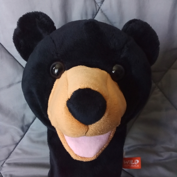 Wild Republic Black Bear Plush Hand Puppet 9" Sound Feature Stuffed Animal RARE - Picture 3 of 8